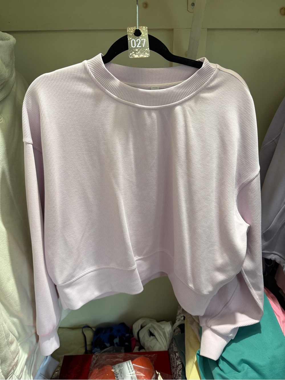027 lululemon athletica ribbed pink soft streme Crewneck Sweatshirt